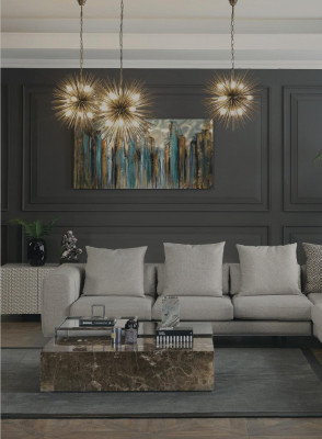 Żywy krajobraz Narożnikowa kanapa Sofa Kanapa w kształcie litery L Siedziba Włókienniczy Podkładka Design