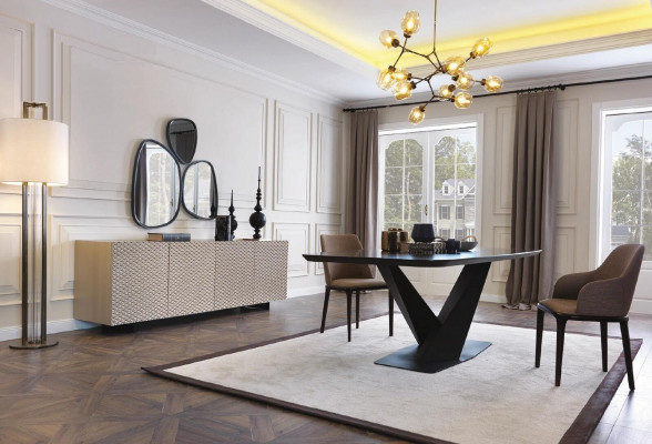 Luksusowy Stół obiadowy Design Tabela jadalnia stoły Metal Design Meble Nowość