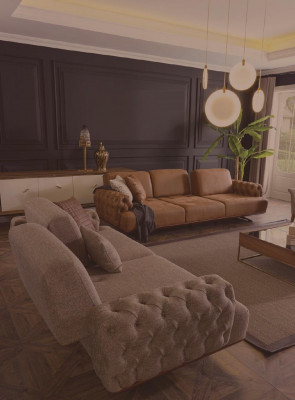 Zestaw sofowy 4 sztuki. Zestaw mebli kanapowych Ustawić Design Chesterfield