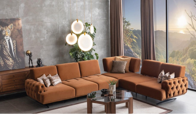Żywy krajobraz Sofa Kanapa w kształcie litery L Ustaw Design Nowoczesne sofy Narożnikowa kanapa