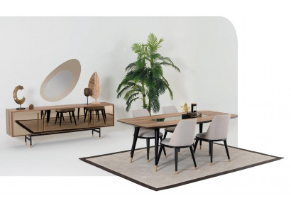 Salon Lustro Kredens Szafa Edle Design Drewno 2-częściowy. nowy luksus
