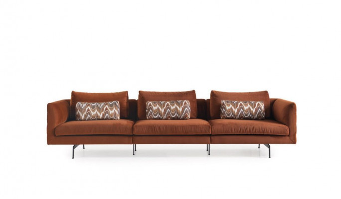 Sofa do salonu 4 miejsce do siedzenia Kanapa Siedziba Podkładka Kanapy design brązowy