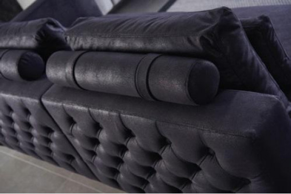 Design Zestaw sofowy 3 miejsce do siedzenia Włókienniczy Couch Podkładka Sofa Kanapy Czarny