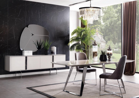 Nowoczesny Salon Lustro Kredens Szafa Noble Design Luksus Nowy Szary 2 Sztuki