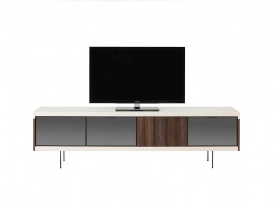 Szafka niska rtv Półka Kredens rtv Design Luxury Drewno Biały Meble 225cm