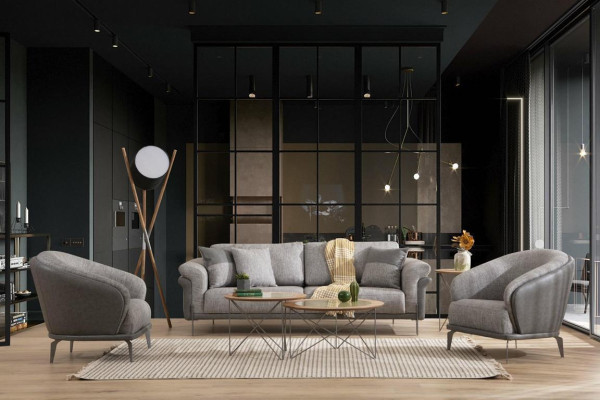 Fotel Single Seater Luxury 1 Siedziba Podkładka Siedziba Design Szary Siedziba Materiał Nowy