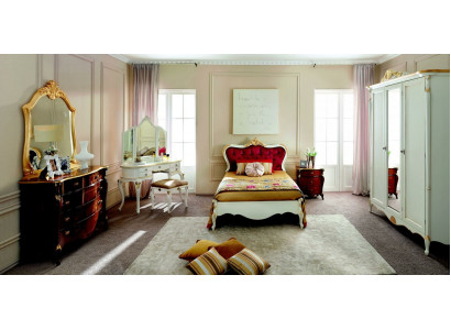 Design Luxury Łóżko 120*195 cm z Zagłówkiem Przyciski Style Baroque Italian Meble