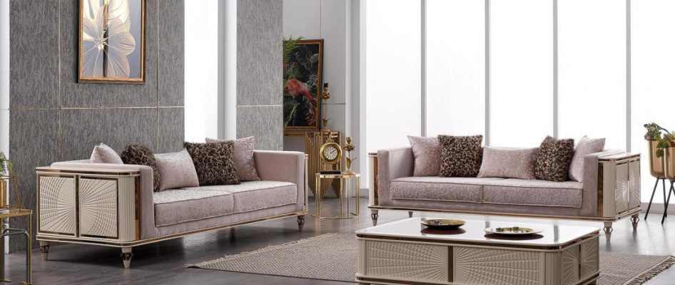 Sofa Kanapa Podkładka Meble Designerskie Kanapy 3+3 miejsce siedzące Włókienniczy Big Sofas