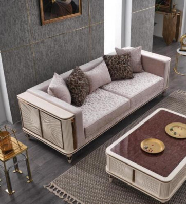 Sofa Kanapa Podkładka Meble Designerskie Kanapy 3+3 miejsce siedzące Włókienniczy Big Sofas