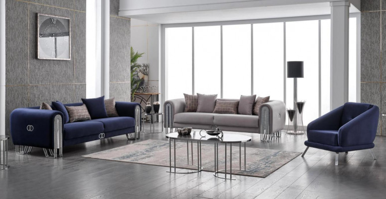 Luksusowy zestaw 3-częściowy do salonu Włókienniczy styl nowoczesny Zestaw sofowy 3+3+1 designerski