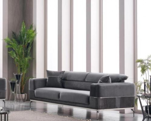 Luksusowy Zestaw sofowy 331 miejsce do siedzenia Zestaw do salonu Szara Sofa Włókienniczy Meble Nowe