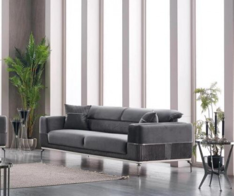 Luksusowy Zestaw sofowy 331 miejsce do siedzenia Zestaw do salonu Szara Sofa Włókienniczy Meble Nowe