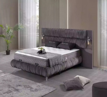 łóżko Podwójne łóżko Hotel Rama łóżka Double Drewno Meble Łóżko Podkładka Luxury