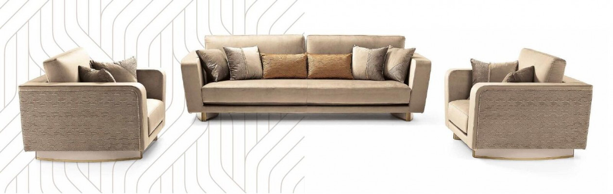 Zestaw sofowy Luxury Meble Kanapa Sofa Podkładka 3+2 Siedziba Kanapy Sofy 2-częściowe Włochy