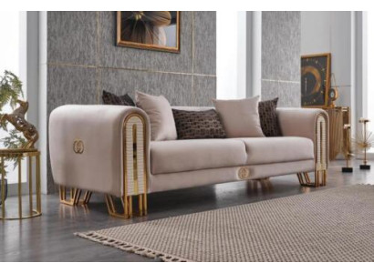 Luksusowa Sofa Kanapa Złota Metalowa Trzyosobowa Kanapa Podkładka Trzyosobowa Materiał