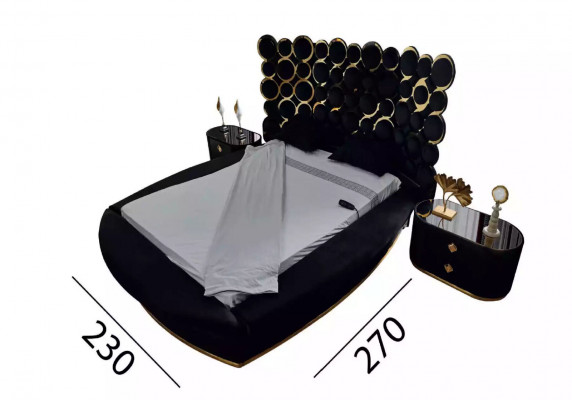 Designerskie łóżko luksusowe łóżka tekstylne Sypialnia Podwójne łóżko z ramą łóżka 200x200cm