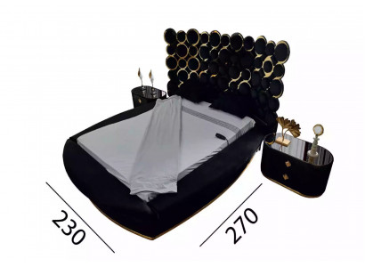 Designerskie łóżko luksusowe łóżka tekstylne Sypialnia Podwójne łóżko z ramą łóżka 200x200cm