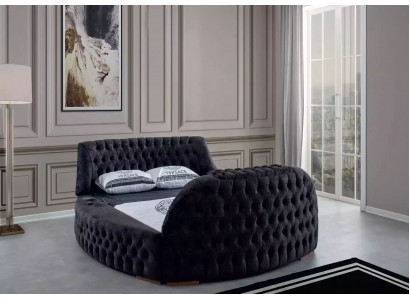Czarny Chesterfield Łóżko Design Podkładka Meble Hotelowe Luksusowe łóżka Lift Media