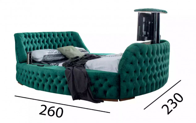 Chesterfield Łóżko Meble Double Beds Green Okrągłe łóżka Luxury Hotel z Windą