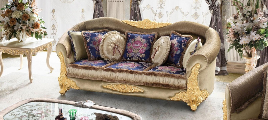 Meble sofa tekstylna Baroque 3 Siedziba Klasyczna sofa trzyosobowa Couch Podkładka
