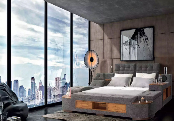 Wielofunkcyjne łóżko podwójne Łóżko Nowoczesna rama łóżka 200x200cm Hotel Nowość