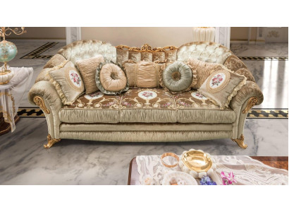 Barokowe Rokoko 3 miejsce do siedzenia Sofa Włókienniczy Sofa Kanapy Luksusowy Design Włoskie meble