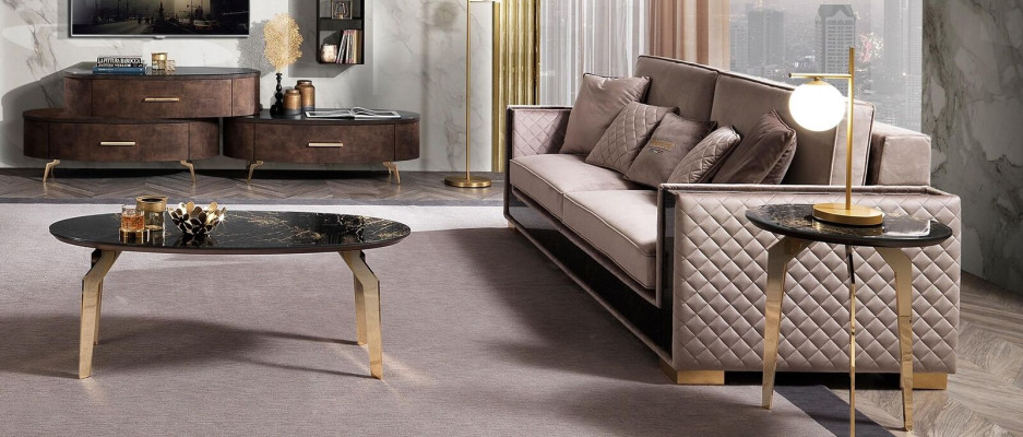 Sofa trzyosobowa kanapa Podkładka Design Siedziba Sofy Pokój Meble Materiał 3er Modern