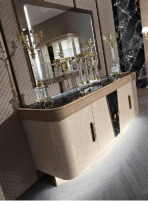 Kredens z Lustro Drewno Komody Meble Szafa Sypialnia Luksusowy Kredens Nowy