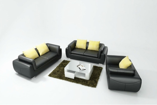 Skórzana sofa kanapa Żywy krajobraz 3+2+1 miejsce do siedzenia Ustawić Design Modern Sofa F_3014D