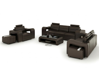 Skórzana sofa kanapa Żywy krajobraz 3+2+1 miejsce do siedzenia Ustawić Design Modern Sofa F3008D