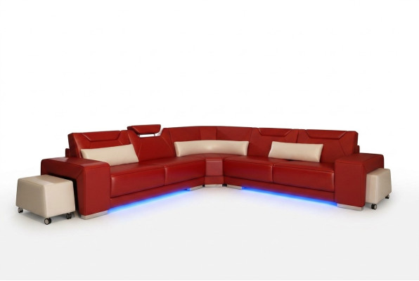Skórzana sofa kanapa Żywy krajobraz Narożnik kanapa Narożnik Ustaw Design Modern Sofa F3011B