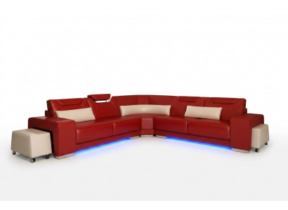 Skórzana sofa kanapa Żywy krajobraz Narożnik kanapa Narożnik Ustaw Design Modern Sofa F3011B