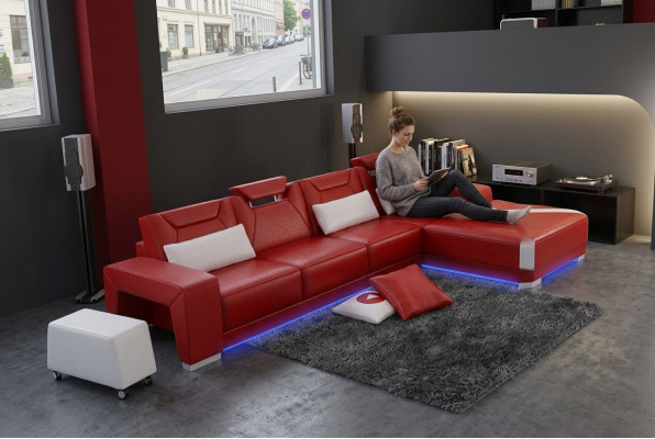 Skórzana sofa kanapa Żywy krajobraz Narożnik kanapa Narożnik Ustaw Design Modern Sofa F3011C