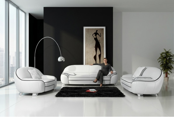Skórzana sofa kanapa Żywy krajobraz 3+2+1 miejsce do siedzenia Ustawić Design Modern Sofa F3013