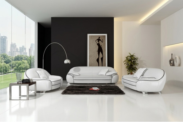 Skórzana sofa kanapa Żywy krajobraz 3+2+1 miejsce do siedzenia Ustawić Design Modern Sofa F3013