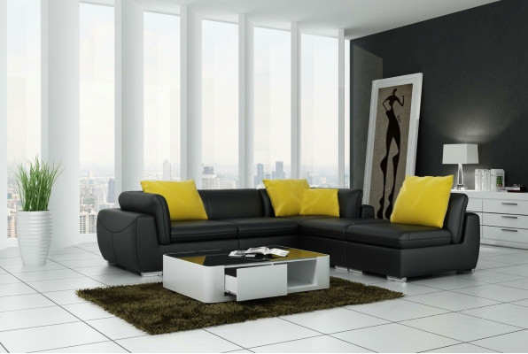 Sofa skórzana kanapa Żywy krajobraz Narożnik kanapa Narożnik Ustawić Design Nowoczesna Sofa F3014 Nowość