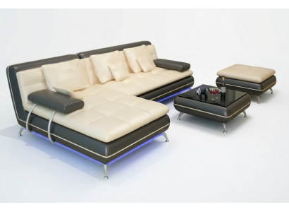 Skórzana sofa kanapa Żywy krajobraz Narożnikowa kanapa Narożnik Ustaw Design Nowoczesna Sofa Nowość F3015