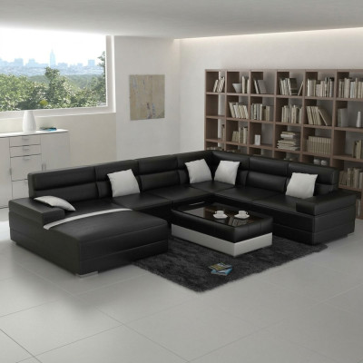 Sofa skórzana kanapa Żywy krajobraz Narożnik kanapa Narożnik Ustawić Design Nowoczesna Sofa F3016 Nowość