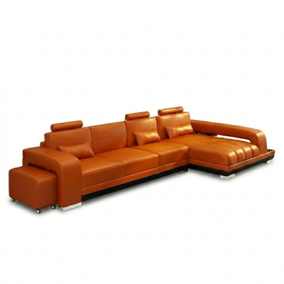 Skórzana sofa kanapa Żywy krajobraz Narożnik kanapa Narożnik Ustaw Design Modern Sofa F3017C