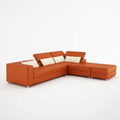Skórzana sofa kanapa Żywy krajobraz Narożnikowa kanapa Narożnik Ustaw Design Modern Sofa F3018