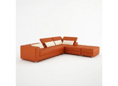 Skórzana sofa kanapa Żywy krajobraz Narożnikowa kanapa Narożnik Ustaw Design Modern Sofa F3018