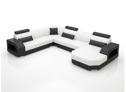 Skórzana sofa kanapa Żywy krajobraz Narożnik kanapa Narożnik Ustaw Design Modern Sofa G8001