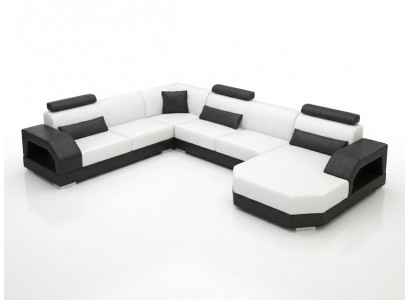 Skórzana sofa kanapa Żywy krajobraz Narożnik kanapa Narożnik Ustaw Design Modern Sofa G8001