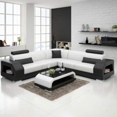 Skórzana sofa kanapa Żywy krajobraz Narożnik kanapa Narożnik Ustaw Design Modern Sofa G8001B