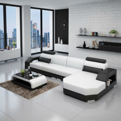 Skórzana sofa kanapa Żywy krajobraz Narożnik kanapa Narożnik Ustaw Design Modern Sofa G8001C