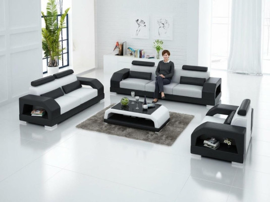 Skórzana sofa kanapa Żywy krajobraz 3+2+1 miejsce do siedzenia Ustawić Design Modern Sofa G8001D