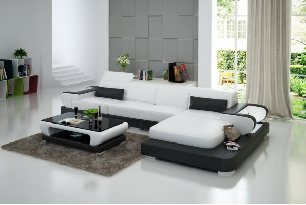 Skórzana sofa kanapa Żywy krajobraz Narożnik kanapa Narożnik Ustaw Design Modern Sofa G8002C