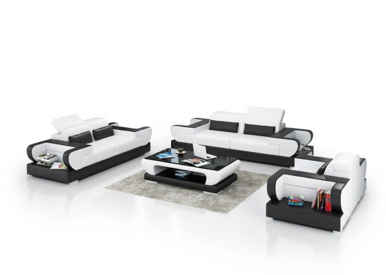 Skórzana sofa kanapa Żywy krajobraz 3+2+1 miejsce do siedzenia Ustawić Design Modern Sofa G8002D