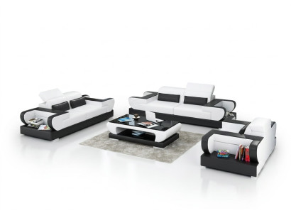 Skórzana sofa kanapa Żywy krajobraz 3+2+1 miejsce do siedzenia Ustawić Design Modern Sofa G8002D