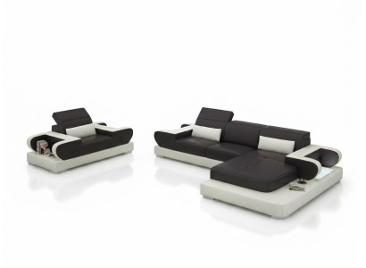 Design XXL Duża Sofa Narożnikowa kanapa Skórzana Sofa Kanapa Fotel Podkładka Żywy krajobraz G8002E